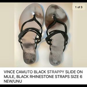 VINCE CAMUTO BLACK STRAPPY SLIDE ON MULE SIZE 6
